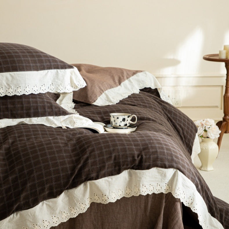 Morning Coffee Tartan Bedding Set