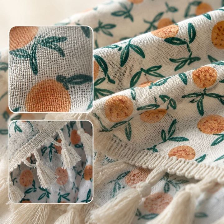 Summer Mandarin Tassel Tablecloth