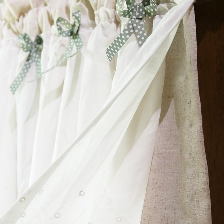 Lace & Green Check Cabinet Curtain