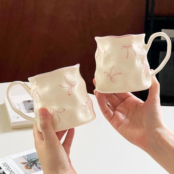 Blush Bow Ruffle Mug