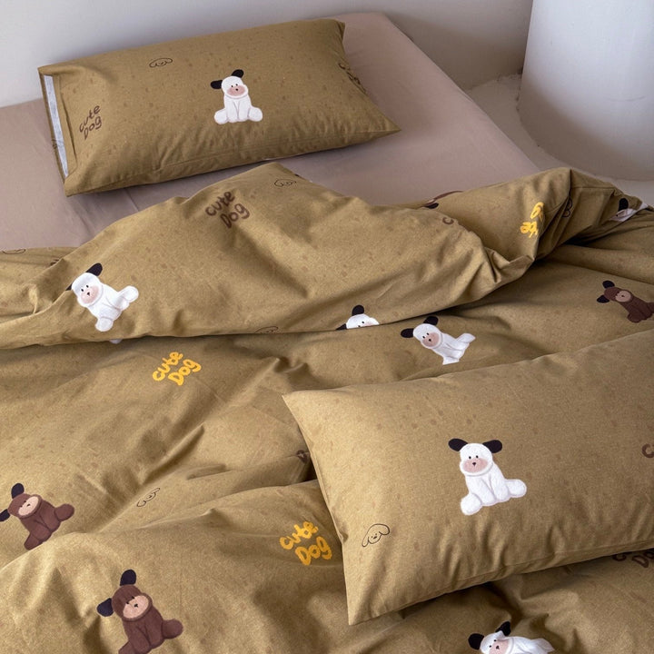 Cute Dog Print Bedding Set