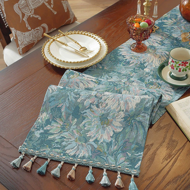 Blue Gerbera Table Runner