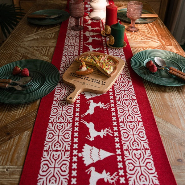 Red Reindeer Table Runner