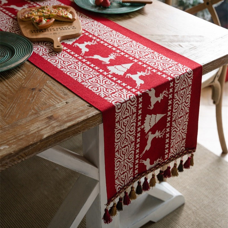 Red Reindeer Table Runner