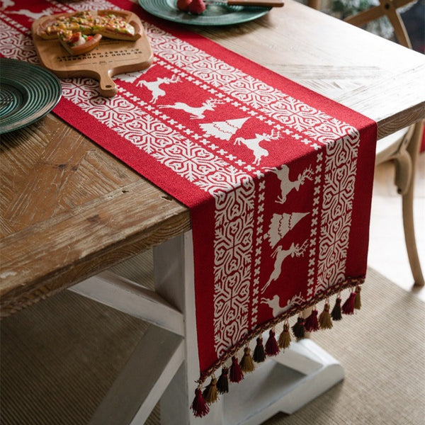 Red Reindeer Table Runner