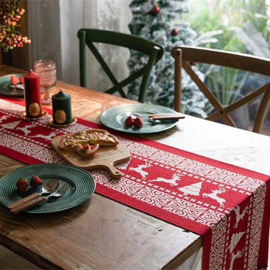 Red Reindeer Table Runner