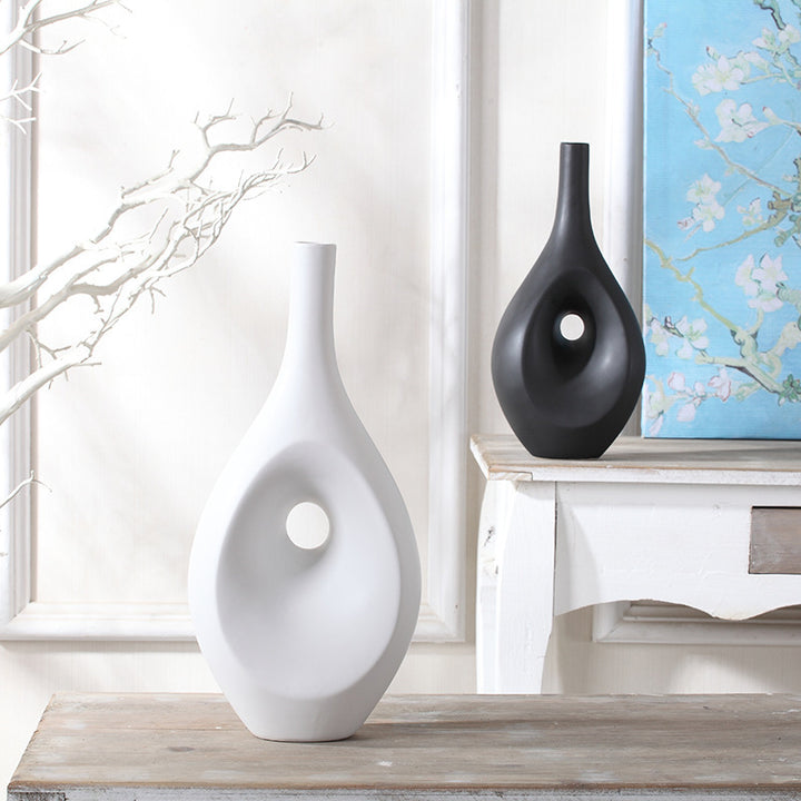 Monochrome Hollow Elegance Vases