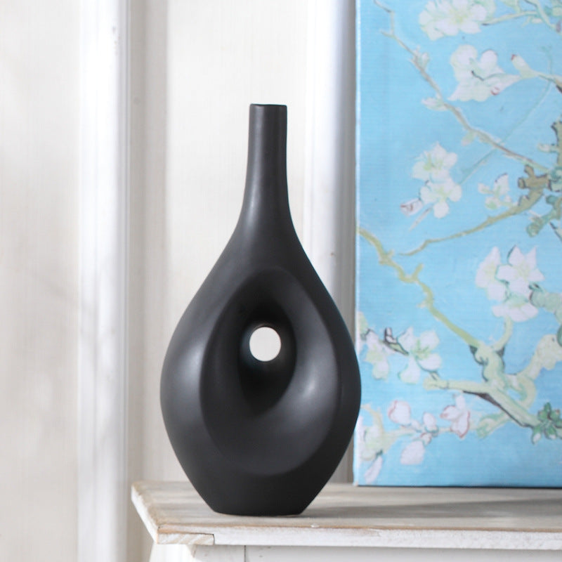 Monochrome Hollow Elegance Vases