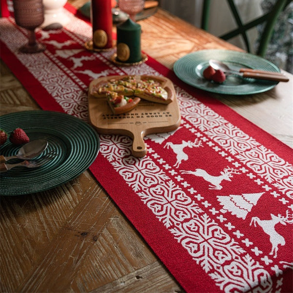 Red Reindeer Table Runner