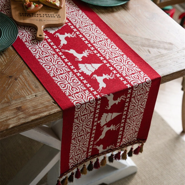 Red Reindeer Table Runner