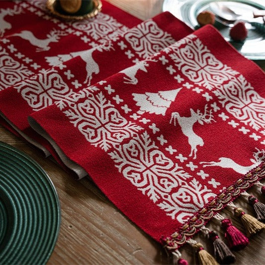Red Reindeer Table Runner