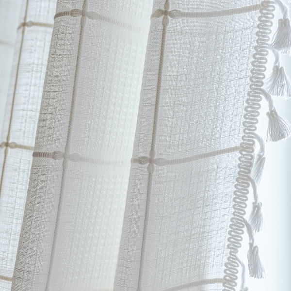 Sunlit Check Fringe Curtain
