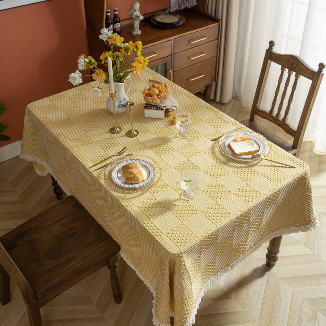 Vintage Geo Weave Tablecloth