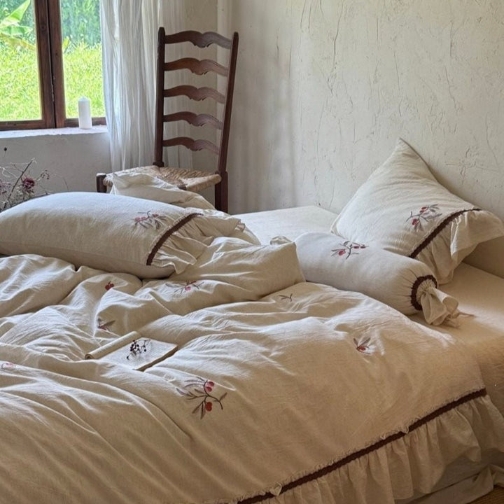 Wild Berry Linen Cotton Bedding Set