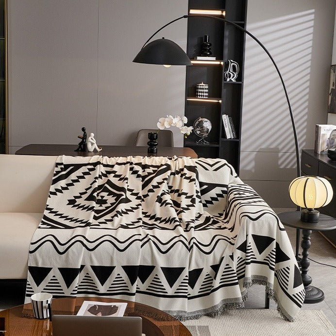 Monochrome Tribal Sofa Cover