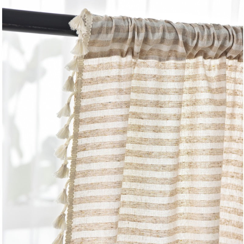 Beach Villa Striped Curtain