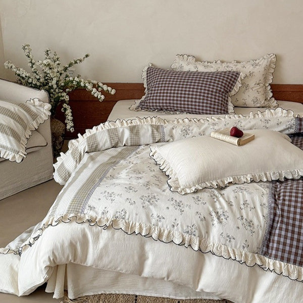 Lavender Cotton Linen Bedding Set