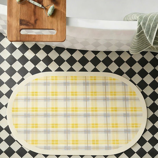 Sunny Gingham Check Bath Mat