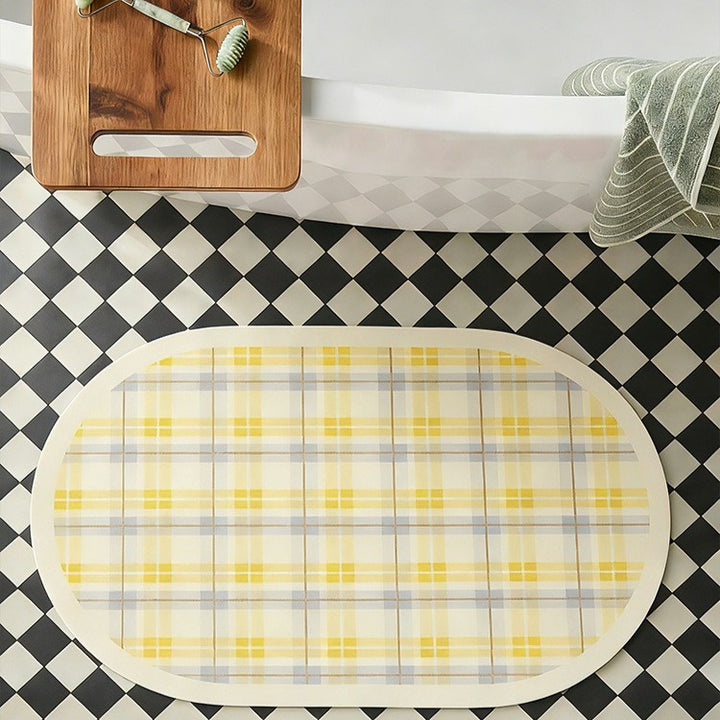 Sunny Gingham Check Bath Mat
