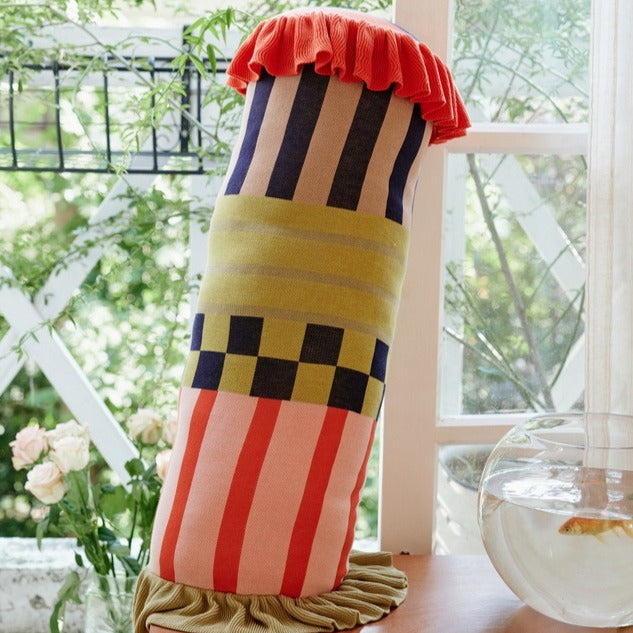Playful Patchwork Bolster Cushion
