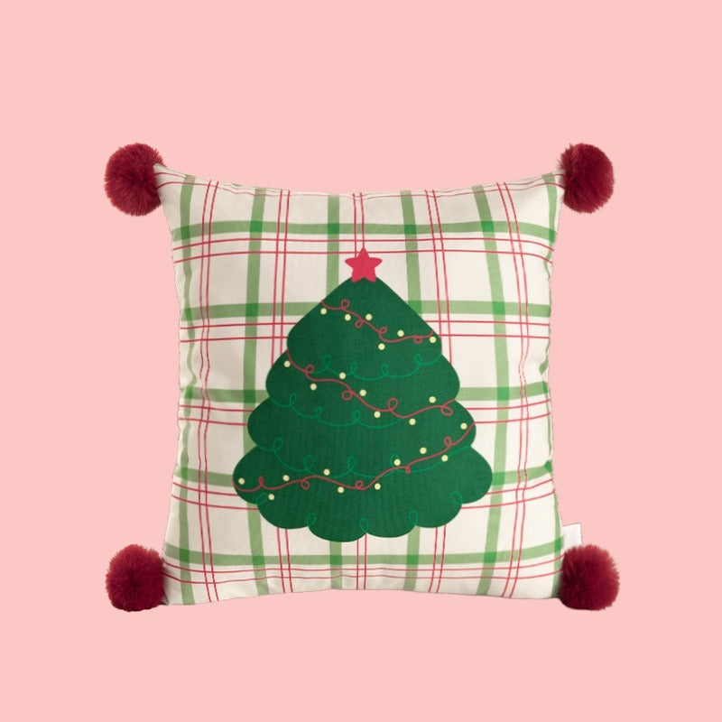 Xmas Pom-Pom Square Cushion