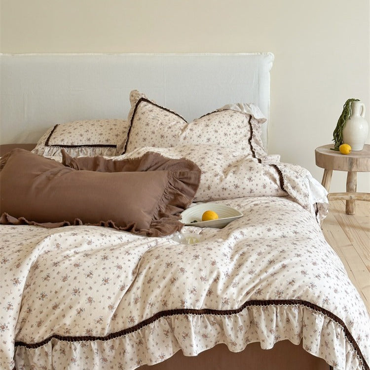 Brown Floral Bedding Set