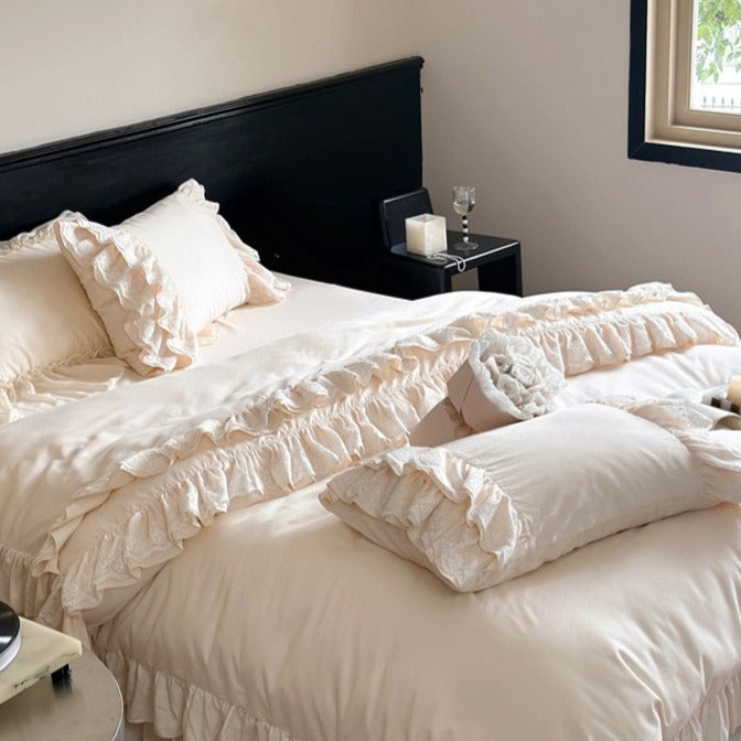 Jasmine Cream Ruffle Bedding Set