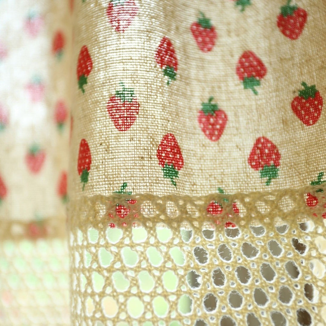 Creamy Strawberry Cabinet Curtain