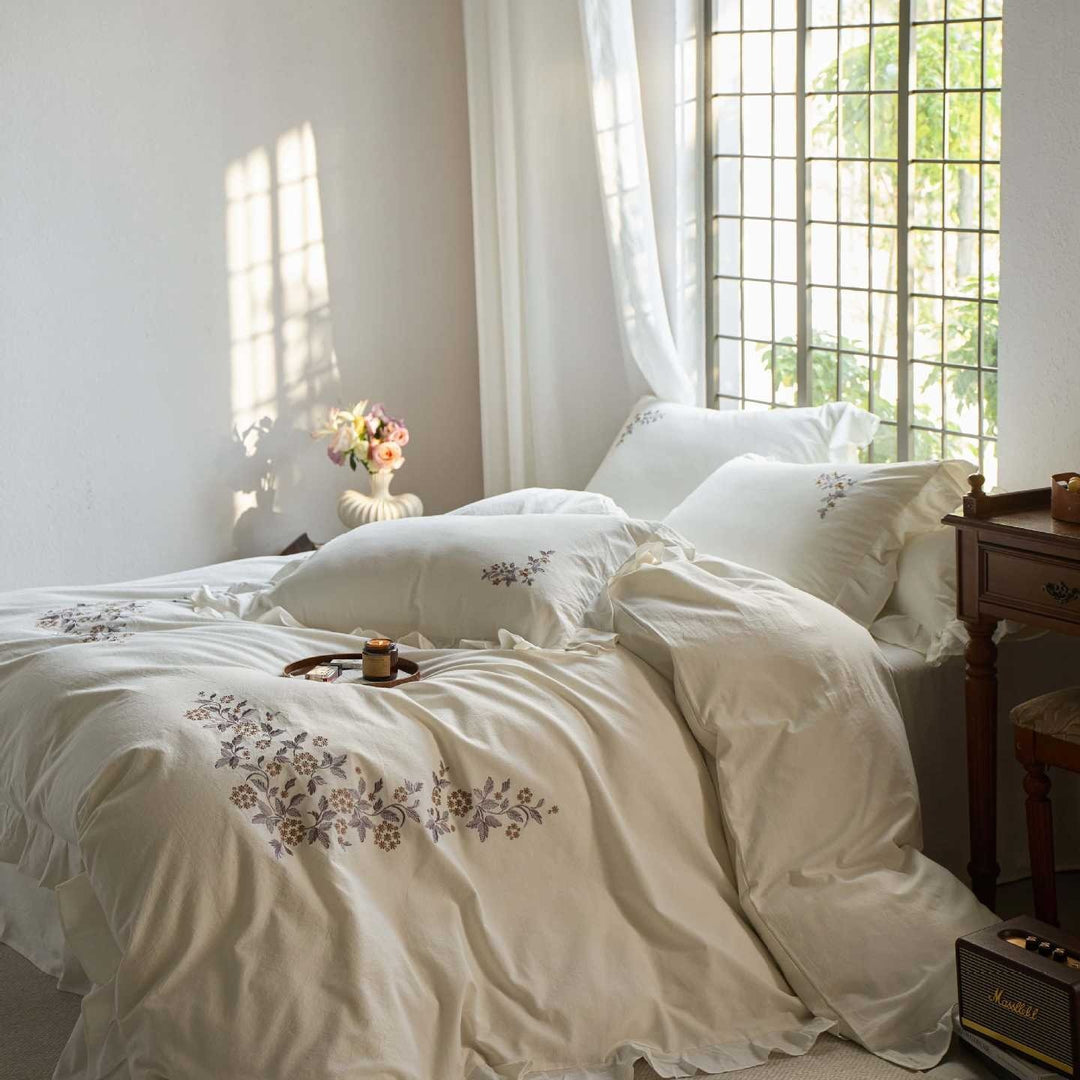 Princess Floral Cotton Linen Bedding Set