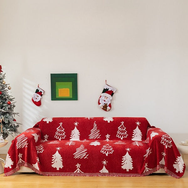 Red Xmas Sofa Cover