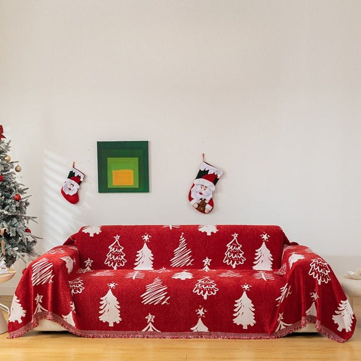 Red Xmas Sofa Cover