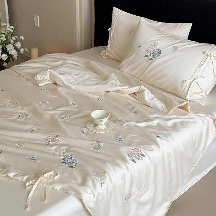 Hydrangea Whisper Summer Quilted Blanket