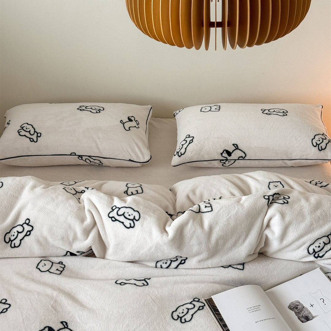 Lovely Puppy Warm Bedding Set