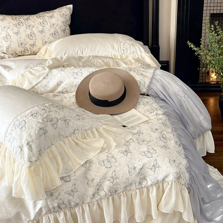 Blue Butterfly Bedding Set