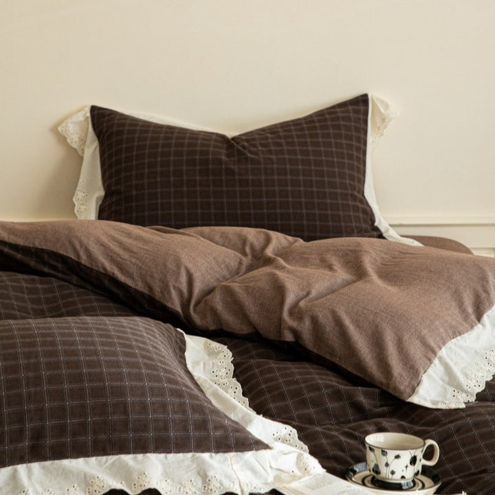 Morning Coffee Tartan Bedding Set
