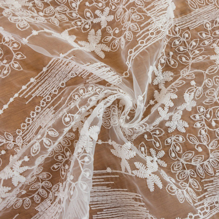 Sheer Lace Floral Tablecloth