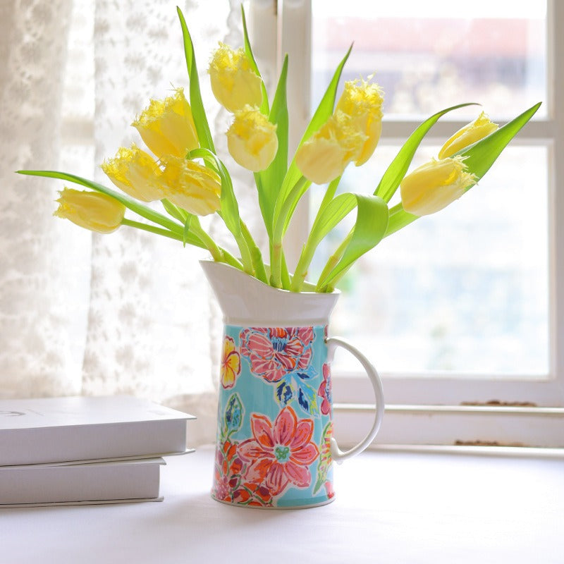 Floral Print Ceramic Vase Collection