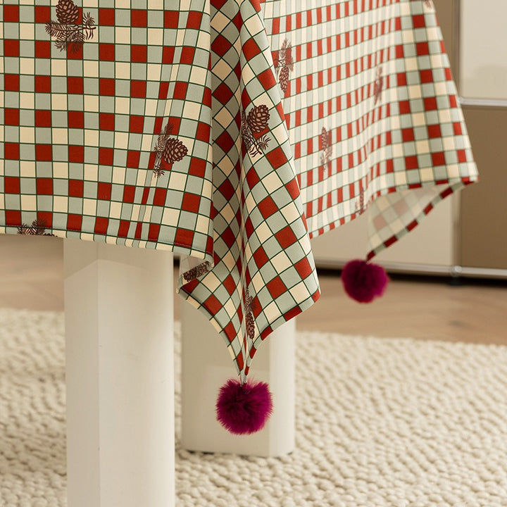 Pinecone Checkerboard Tablecloth