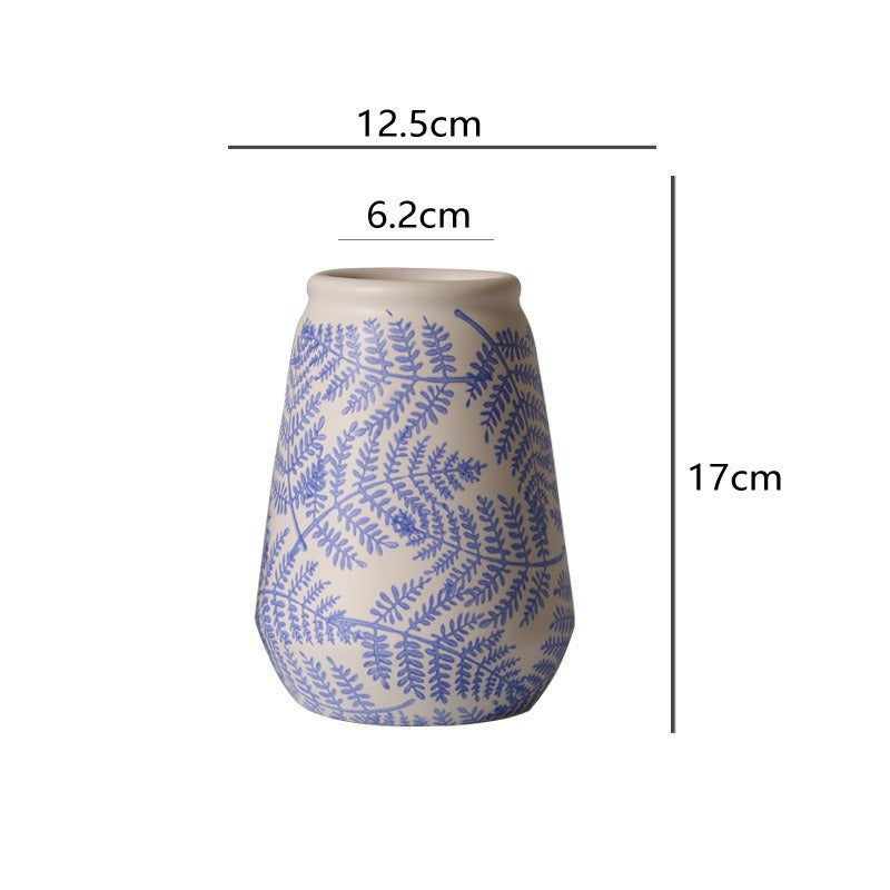 Blue Leave Ceramic Vase Collection