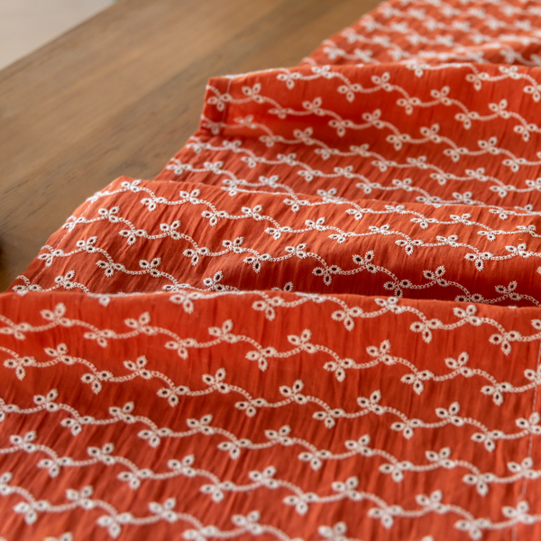 Rustic Ruffle Floral Table Runner