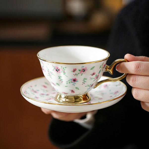 Golden Garden Sprig Teacup Set