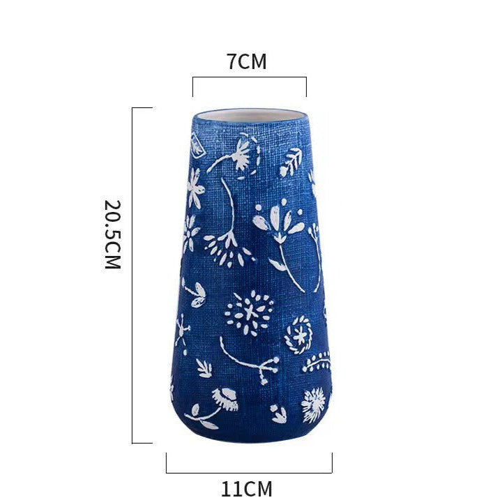 Blue Ceramic Vase Collection
