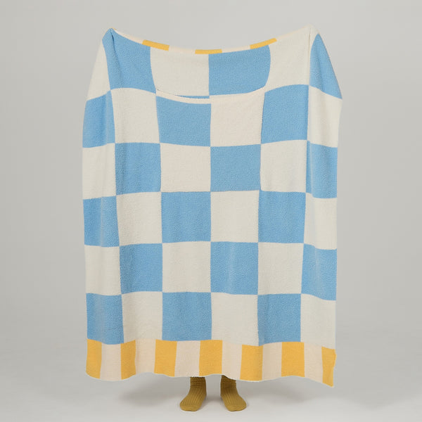 Colorful pastel grid blanket