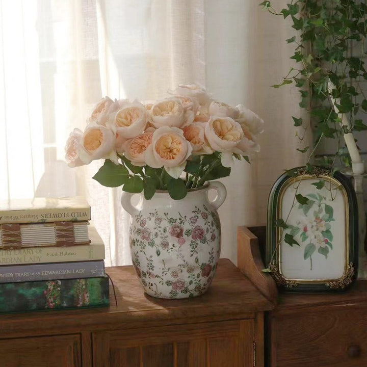 Red Rose Ceramic Vase