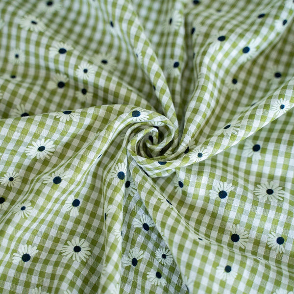 Retro Daisy Gingham Curtain