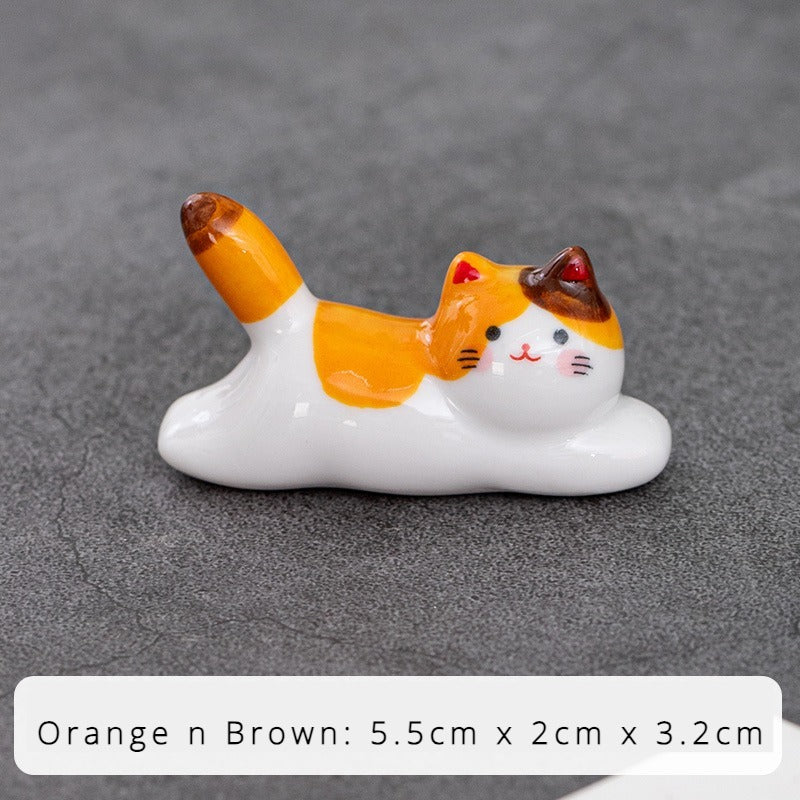 Sunbathing Cat Chopstick Holder Set