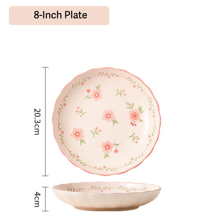Pink Flora Ceramic Dining Set