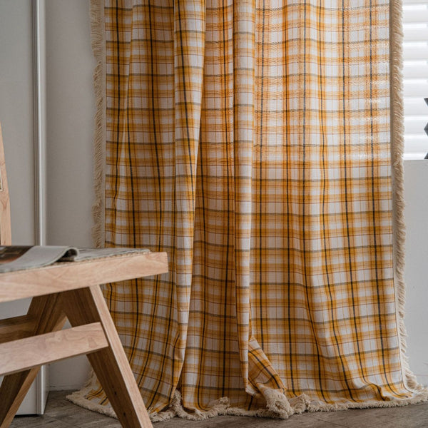 Homestead Chequered Tassel Curtain