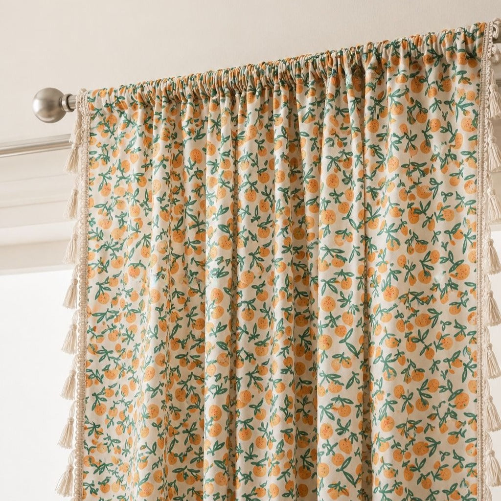 Orange Fun Tassel Curtain