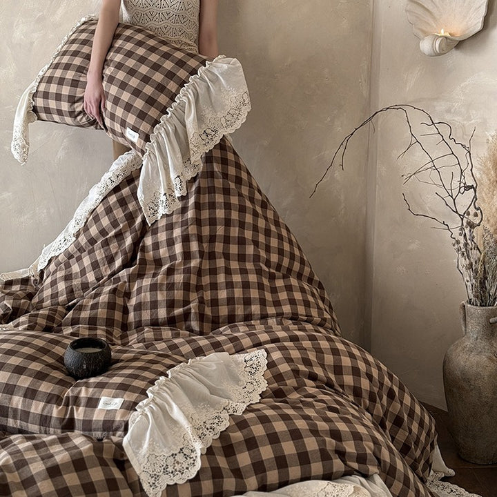 Countryside Lace Checker Bedding Set Collection